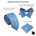 Steel Blue Solid Satin Adult Pre-Tied Bow Tie