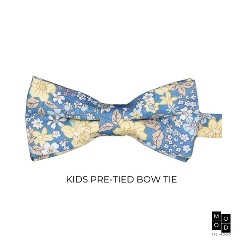 Easton Blue & Yellow Floral Kid's Pre-Tied Bow Tie