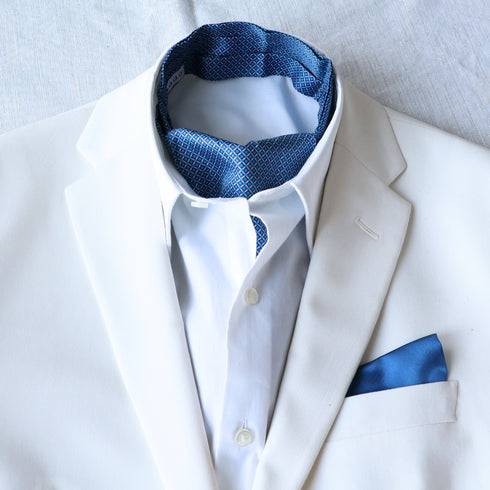 Modern Design Blue Ascot Tie