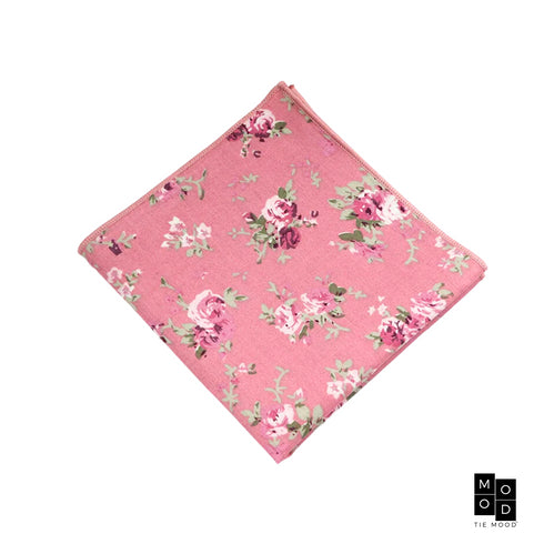 Avis Pink Floral Pocket Square