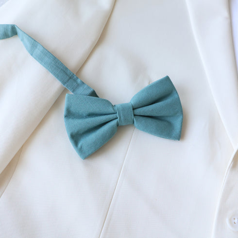 Seaglass Green Cotton Solid Bow Tie