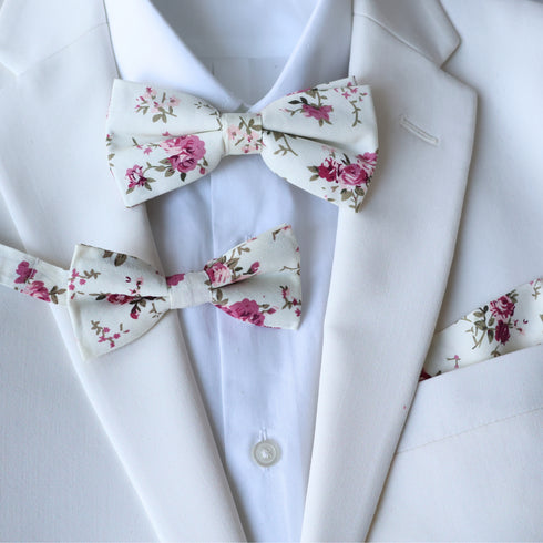 Sailor Cream Floral Adult Pre-Tied Bow Tie