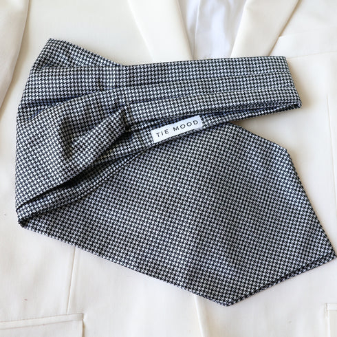 Modern Design Black & White Ascot Tie