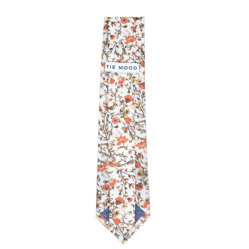 Shay Cinnamon Floral Cotton Skinny Extra Long Length Tie
