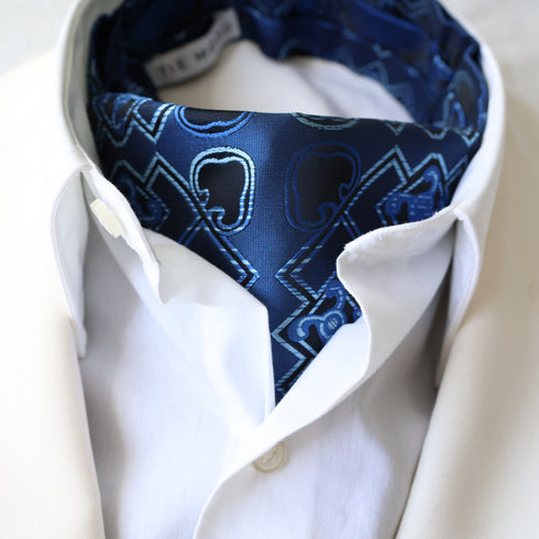Satin Blue Ascot Tie