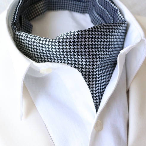 Modern Design Black & White Ascot Tie