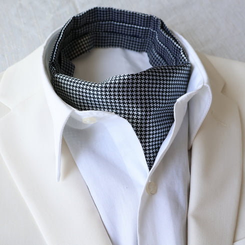 Modern Design Black & White Ascot Tie