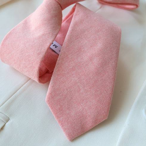 Salmon Peach Solid Skinny Tie