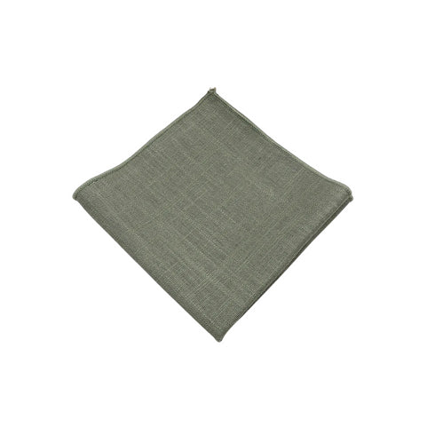 Moss Green Solid Cotton Pocket Square