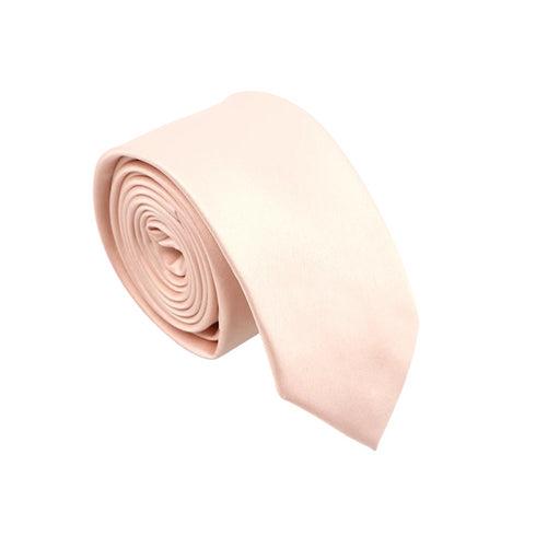 Peach Satin Skinny Tie