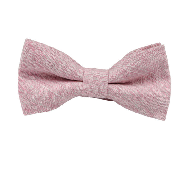 Charlie Blush Pink Linen Kid's Pre-Tied Bow Tie