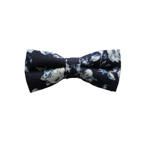 Marley Navy Blue Floral Kid's Pre-Tied Bow Tie