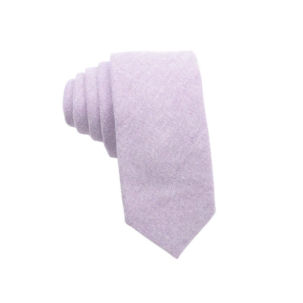 Lavender Cotton Solid Skinny Extra Long Length Tie