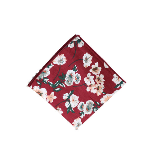 Calista Paprika Floral Skinny Tie & Pocket Square Set