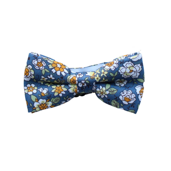 Chandler Blue & Yellow Floral Kid's Pre-Tied Bow Tie