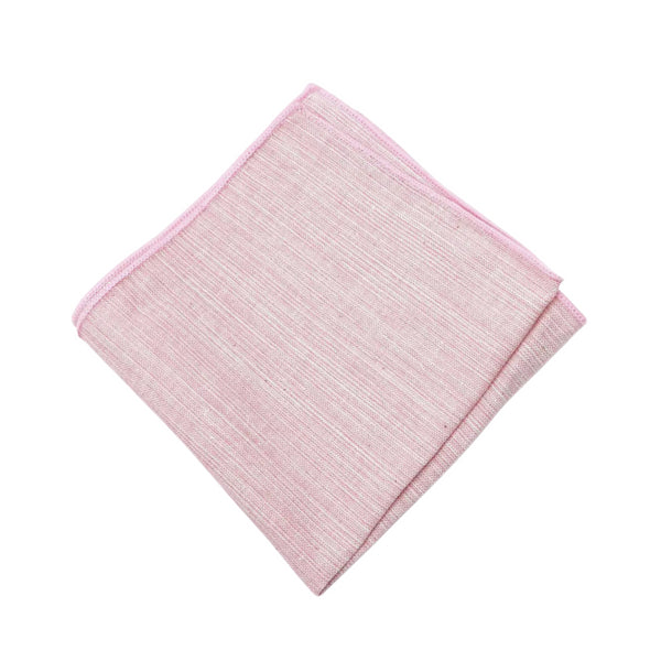 Charlie Blush Pink Linen Pocket Square