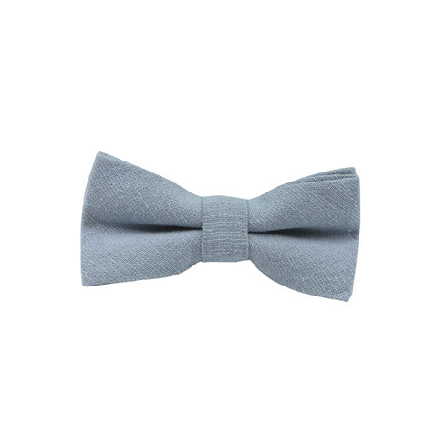 Dusty Blue Solid Cotton Kid's Pre-Tied Bow Tie