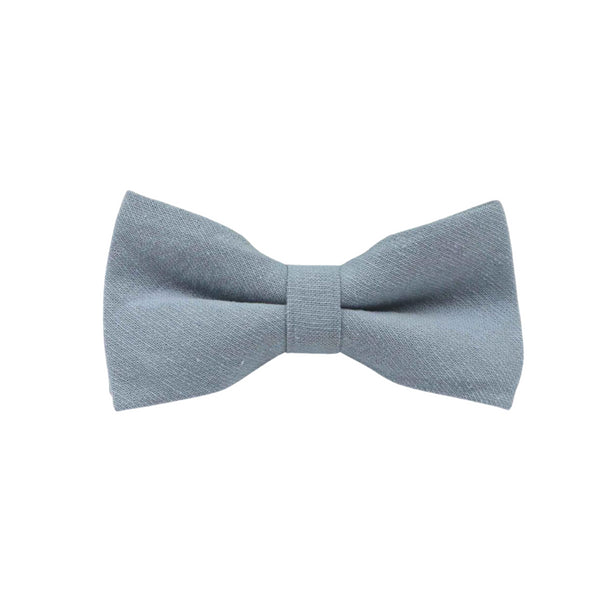 Dusty Blue Solid Cotton Kid's Pre-Tied Bow Tie