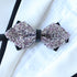 Lavender Pointed Tip Rhinestone Crystal Bow Tie