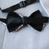 Black Pointed Tip Rhinestone Crystal Bow Tie