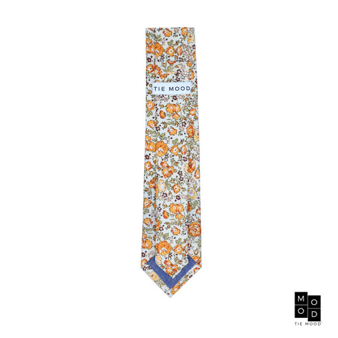 Darwin Marigold Yellow Floral Traditional Wide Extra Long Length Tie