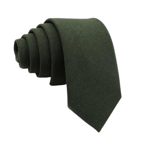 Flynn Olive Green Solid Skinny Tie