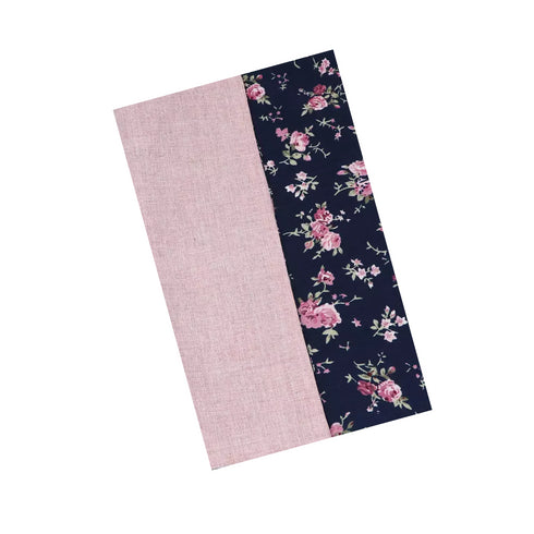 Stevie Two-Tone Dusty Rose Solid & Floral Pocket Square