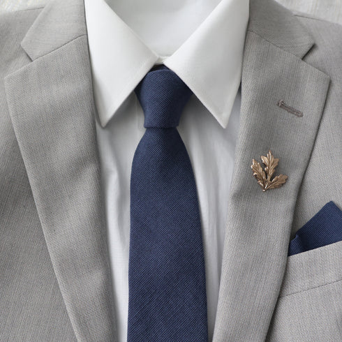 Rory Steel Blue Solid Skinny Tie
