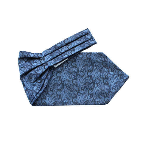 Blue Paisley Ascot Tie