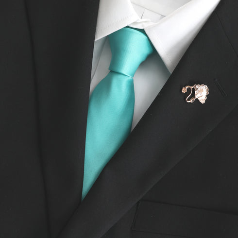 Spa Turquoise Satin Skinny Tie