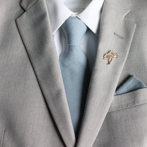 Dusty Blue Solid Cotton Pocket Square