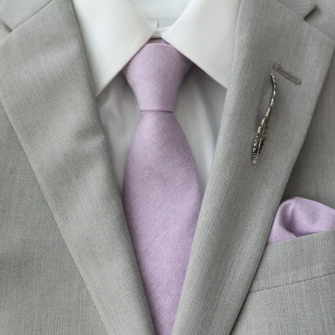 Lavender Cotton Solid Skinny Tie