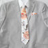 Terracotta Burnt Orange Floral Tie & Pocket Square Set