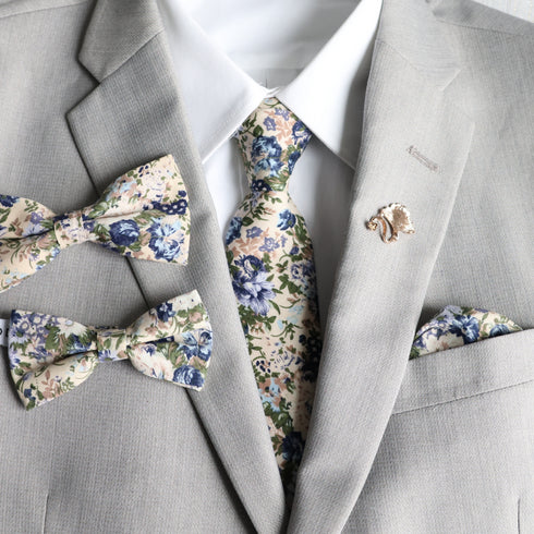 Tuscany Olive Green Floral Slim Tie
