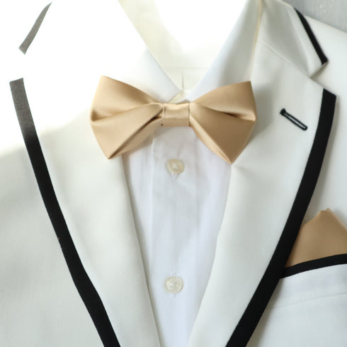 Gold Angle Satin Bow Tie Set
