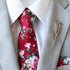 Red Floral Skinny Tie