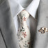Remy Cream Floral Skinny Extra Long Tie