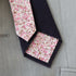 Blaine Dark Blue Solid & Pink Floral Tie