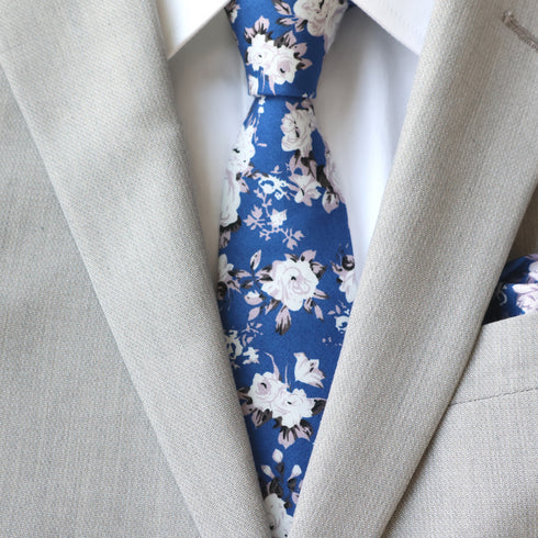 Levi Blue Floral Skinny Tie