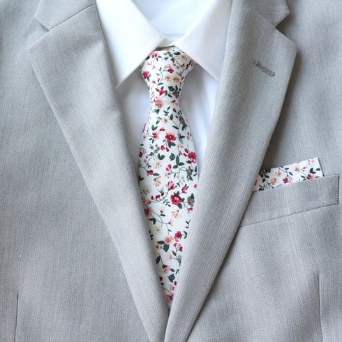 Milan White Floral Kid's Tie