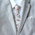 Milan White Floral Cotton Kid's Pre-Tied Skinny Tie