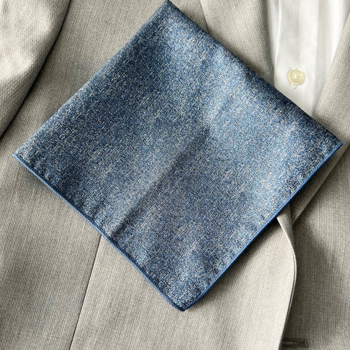 Reagan Heathered Blue Tie & Pocket Square Set
