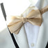 Double-Deck Gold Satin Bow Tie & Pocket Square Set