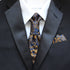 Blue & Gold Paisley Ruche Cravat Tie