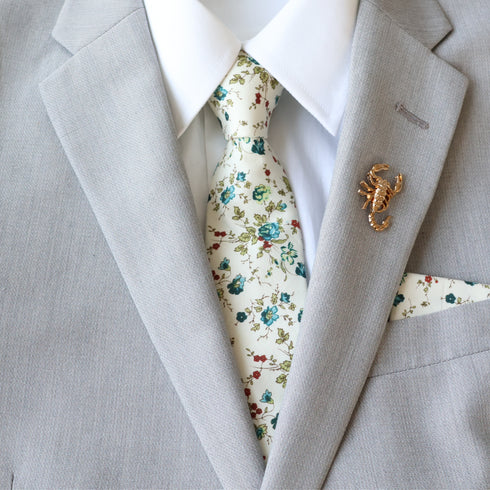 Florence Cream Floral Tie