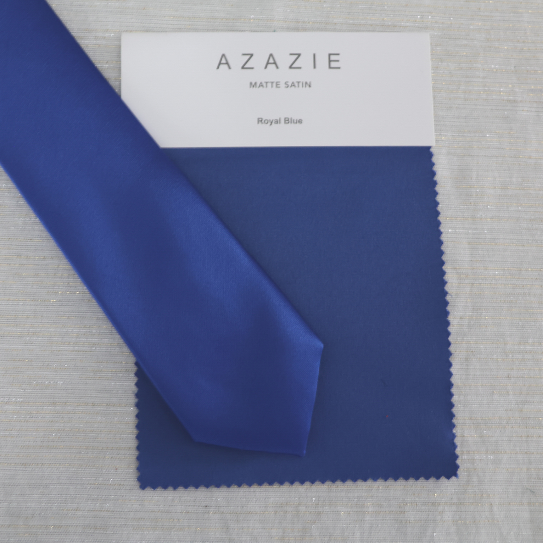 Royal Blue Satin Skinny Necktie – Tie Mood