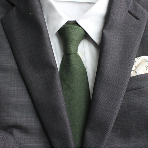 Forest Green Solid Skinny Tie