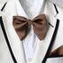 Taupe Brown Oversized Satin Bow Tie & Pocket Square Set