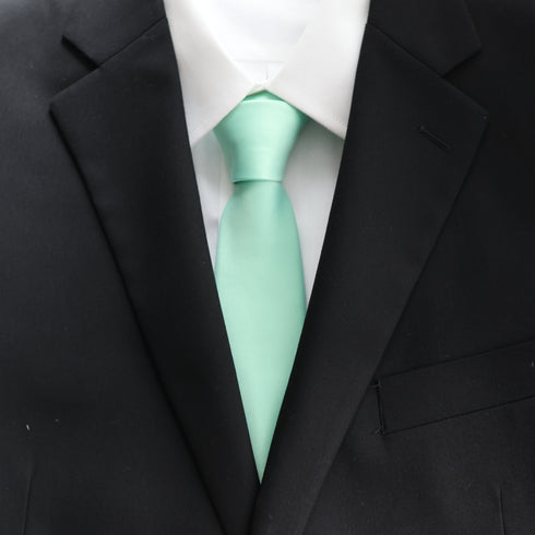 Mint Green Satin Skinny Tie