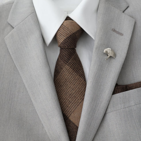 Devin Brown Plaid Skinny Tie & Pocket Square Set
